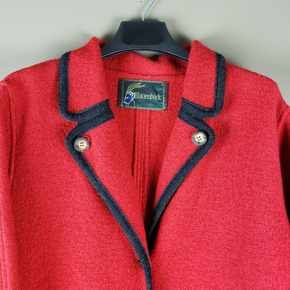 Blauenbock boucle wool vintage blazer jacket coat size 46 - Picture 8 of 16